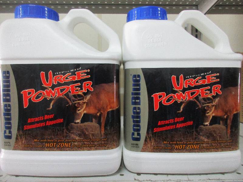2 - 4.5 LB jugs of urge powder - attracts deer and stimulates appetite