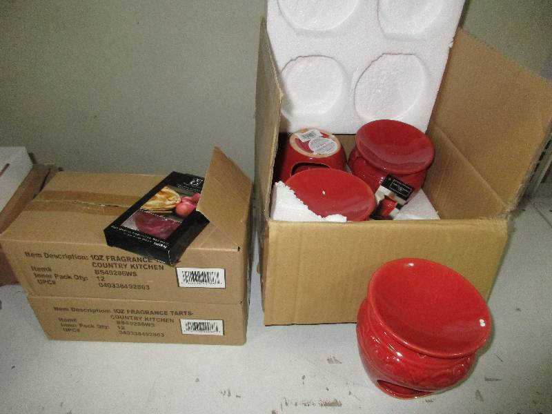 4 wax burners and 2 cases of apple pie wax