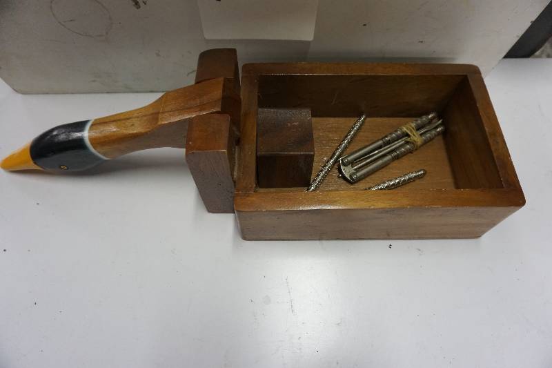 Wood Mallard Duck Nut Cracker with Tools