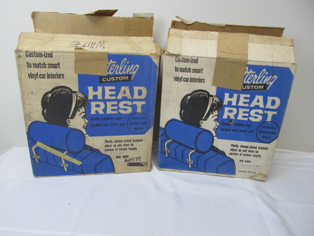 lot 12 image: 2 Vintage Auto Headrests wBoxes