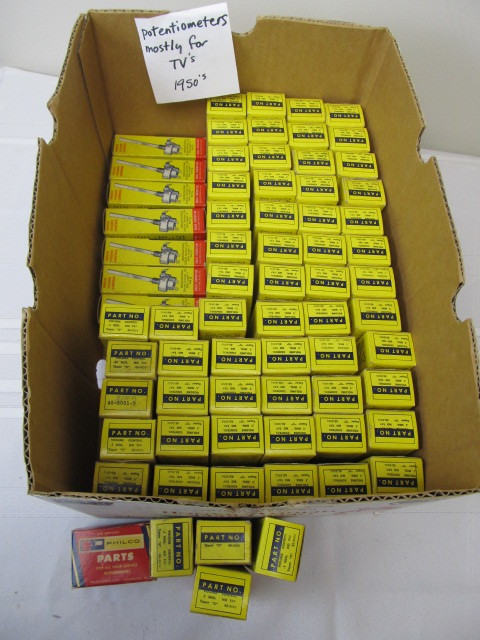 lot 15 image: Large lot of Mid-Century TV Potentiometers