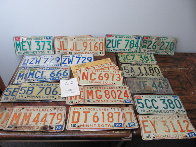 lot 17 image: Large Lot of Vintage MN License Plates