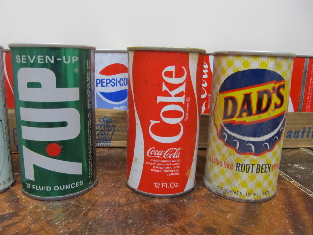 lot 73 image: Large Lot of Vintage Soda Cans