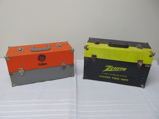 lot 41 image: 2 Vintage RadioTV Repairmans Cases wSupplies
