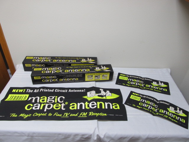 lot 44 image: 2 NOS Vintage Magic Carpet Antenna wOrig Advertising Posters