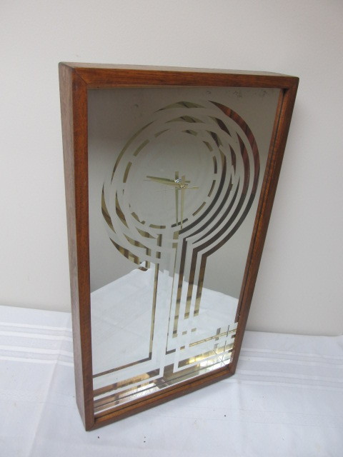 lot 61 image: Vintage 1970s Mirrored Wall Clock