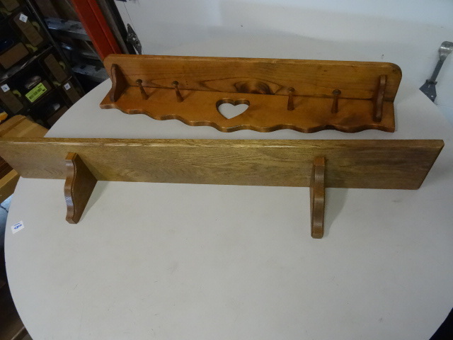 2 wood wall haniging shelves.
