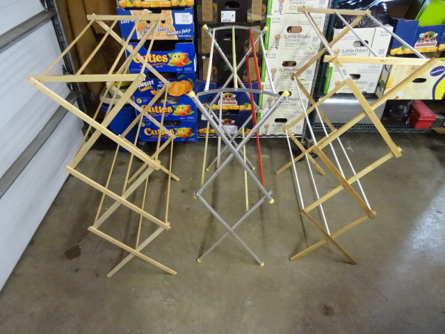 Fold up hanging clothes drying rack...