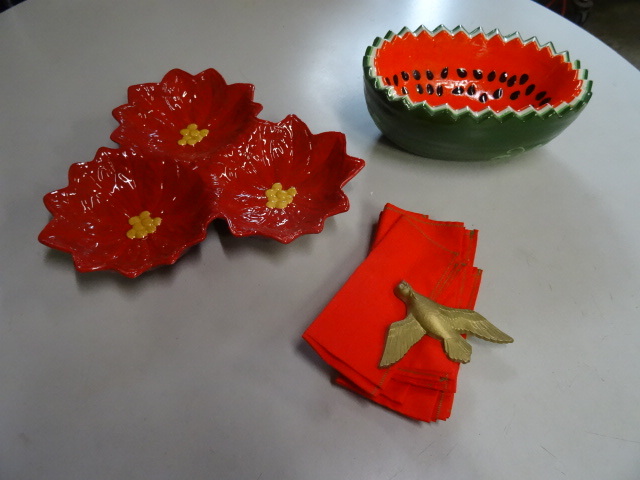 Watermelon bowl. Christmas platter....