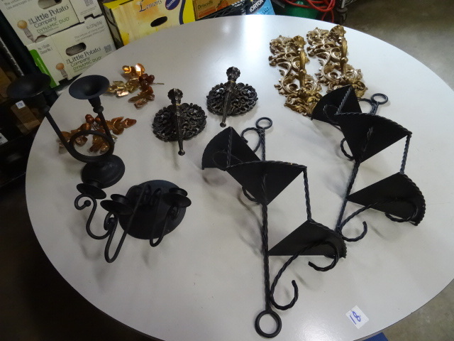 Misc wall dcor. Candle holders...