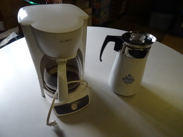 Mr coffee maker. Corningware percul...