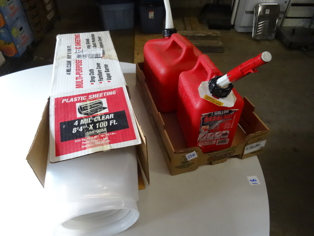 4 mil plastic sheeting. 1 gal and 2...