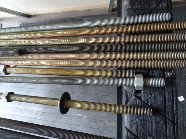 9 pieces of 12 threaded rod