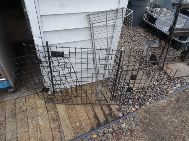 In vehicle pet divider. Metal rack