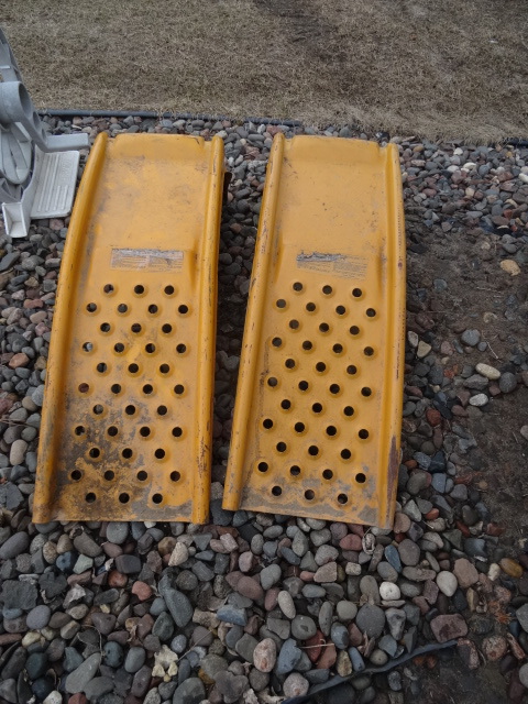 Pair of metal car ramps