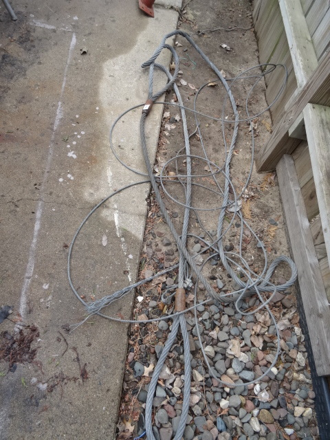Pile of misc steel cable