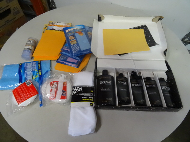 Box full of car wash accessories. Al are new.