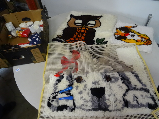 Misc latch hooks and supplies.