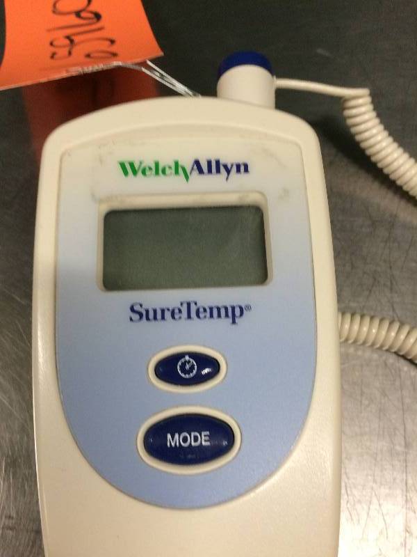 lot 10 image: Retails Used $72.00 Welch Allyn SureTemp 678 Digital Thermometer With Probe And Wall Mount - Super Working Condition