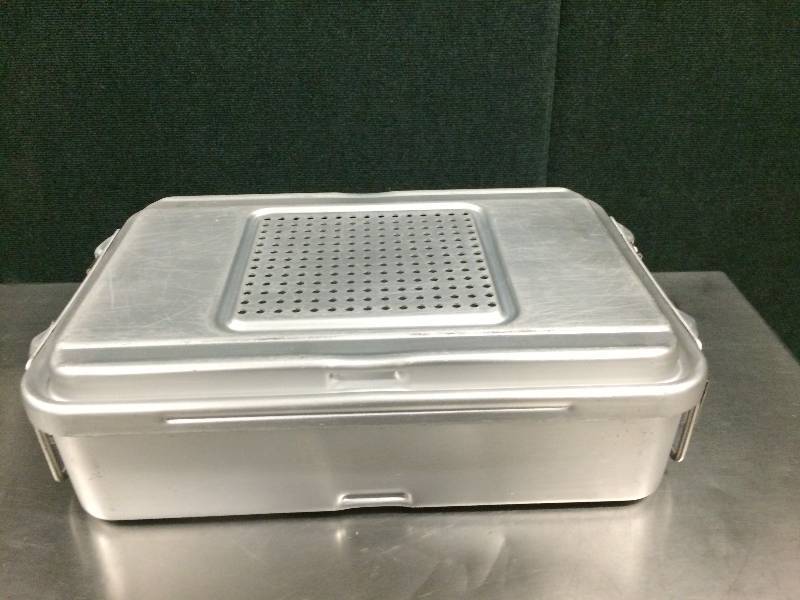 lot 30 image: Wow Retails New $800 V. MUELLER GENESIS CD2-5ST Mid-Length Sterilization Container Sterrad System Compatible Plasma Pink Gaskets Plus Basket & Mat - Like New Condition