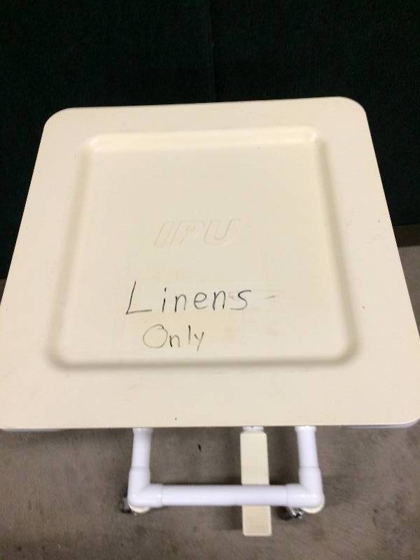lot 66 image: Innovative Products Unlimited Mobile Deluxe Foot Pedal Flip Top Isolation Room Hamper Stand Easy Clean  - Super Condition