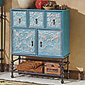 Embossed Floral  Bath Cabinet open ...
