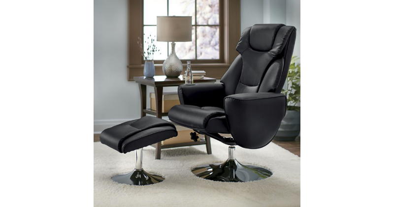 Leisure Chair and Ottoman with Meta...