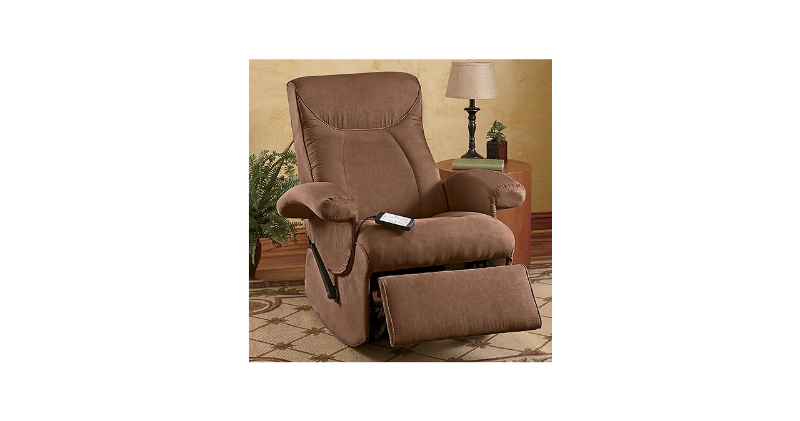 Rocking Massage Chair in Tan open b...