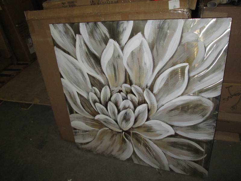 Hand-Painted White Flower On Alumin...