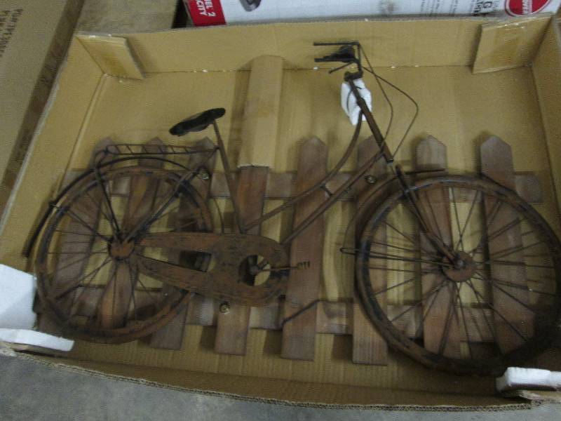Bike and Fence 3-D Art open box, fr...