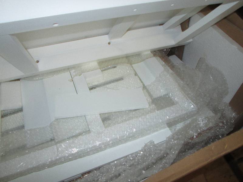 White Kitchen Cart open box, Aaasem...