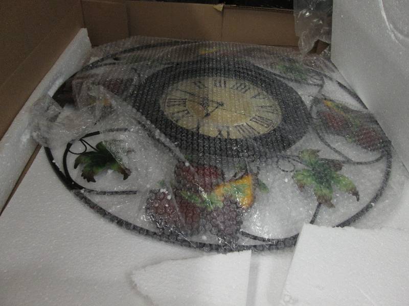 Oversized Metal Fruit Clock open bo...