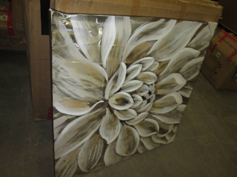 Hand-Painted White Flower On Alumin...