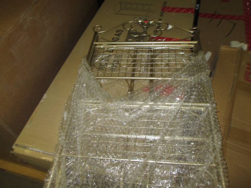 Gold Toned 3 Tier Folding Shelf ope...