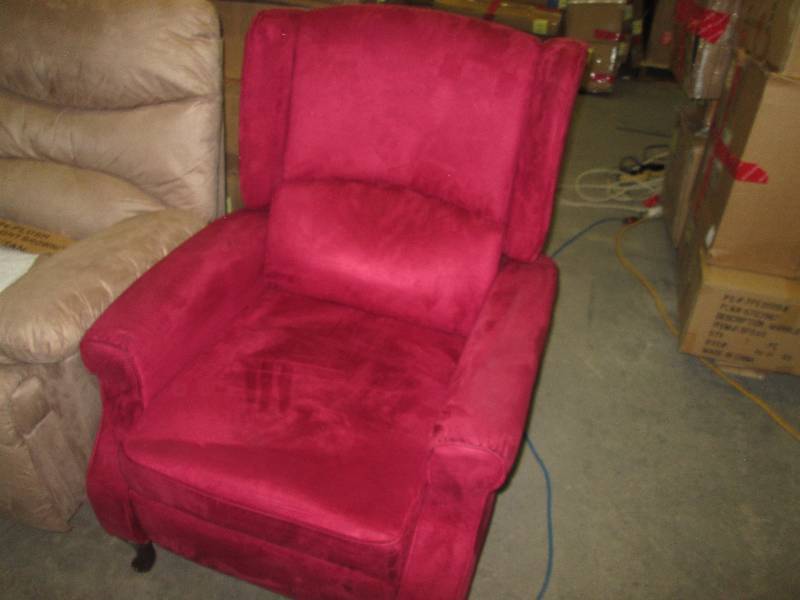 Microfiber Wingback Recliner open b...