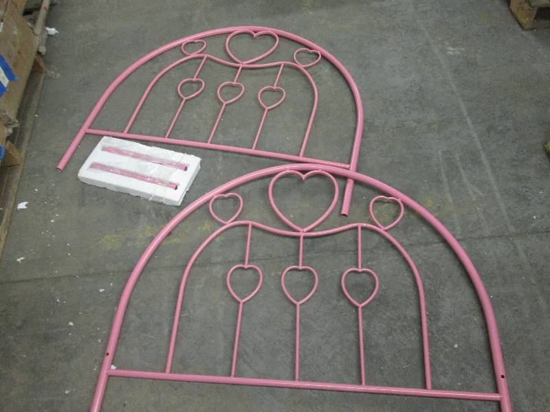 Pink Toddler Headboard & Footboard-...