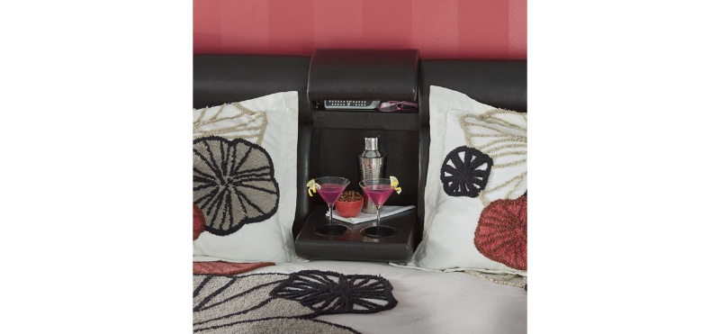Cupholder Storage Headboard Queen o...