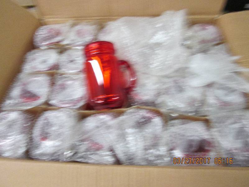 1 case of red mason jar tumblers ...