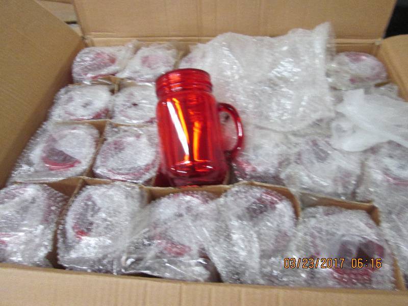 1 case of red mason jar tumblers ...
