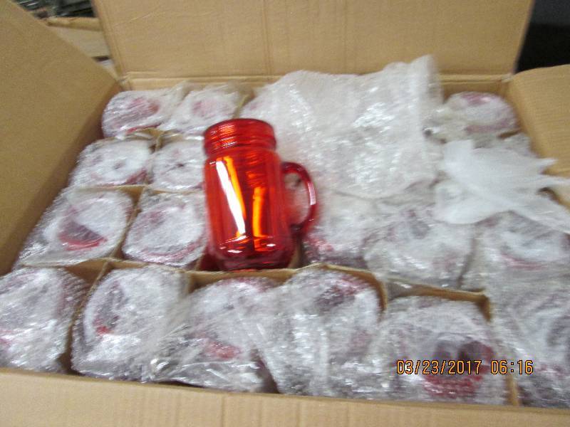 1 case of red mason jar tumblers ...