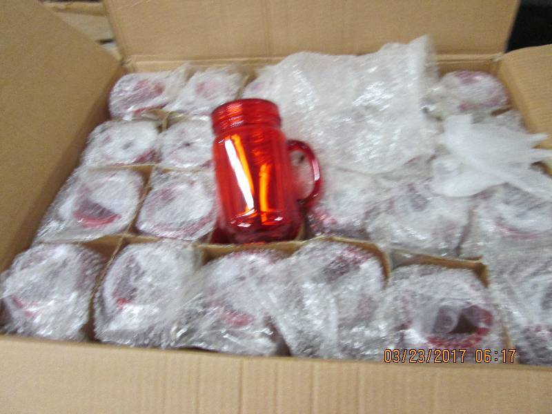 1 case of red mason jar tumblers ...