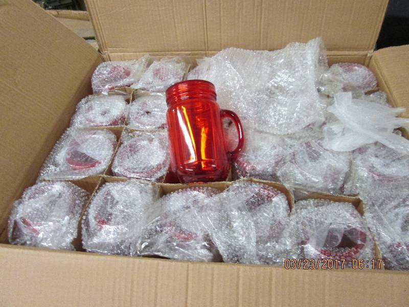 1 case of red mason jar tumblers ...