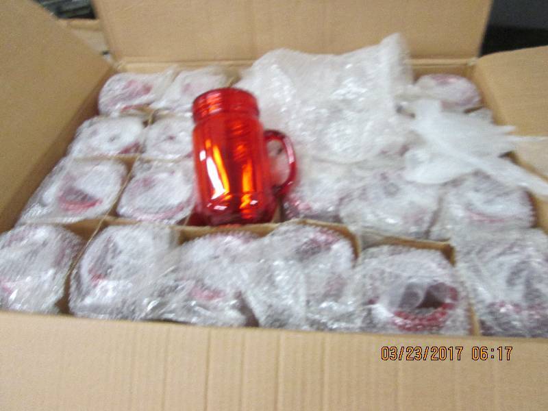 1 case of red mason jar tumblers ...