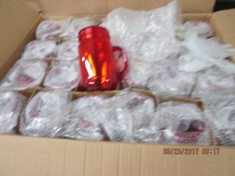 1 case of red mason jar tumblers ...