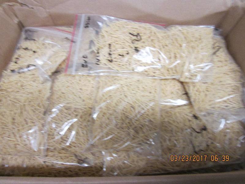 1 case of noodles date of 6-8-14 wr...