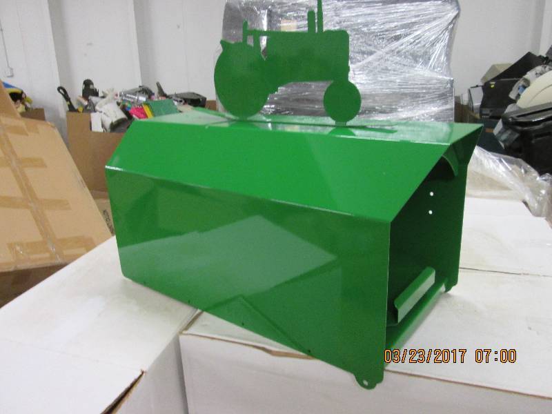 1 big green mail box with tractor t...