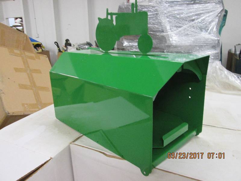 1 big green mail box with tractor t...