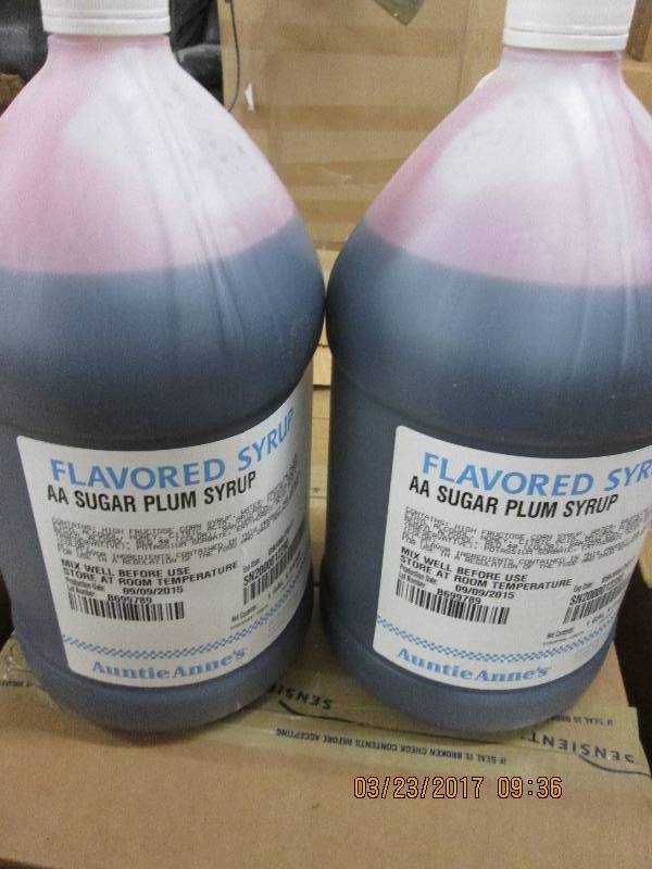 3 cases of sugar plum syrup 21 gal...