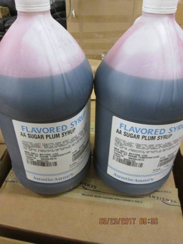 3 cases of sugar plum syrup 21 gal...