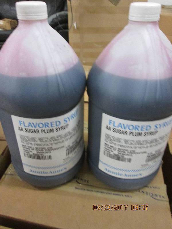 3 cases of sugar plum syrup 21 gal...